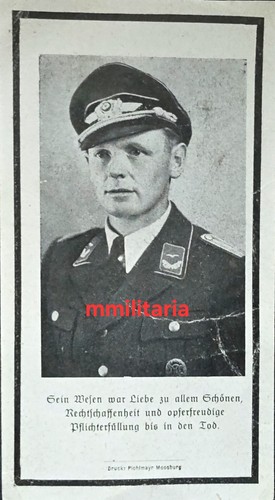 Sterbebild wwii leutnant bad - wwii,