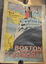 Altes Plakat Cunard Boston TOP