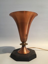 Design Vasen Lampe 50er 50s Table Lamp Italy Art Deco Modern Kupfer 