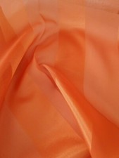 2er Gardine Vorhang Store Schal Voile transparent orange glänzend 135x145 B-Ware
