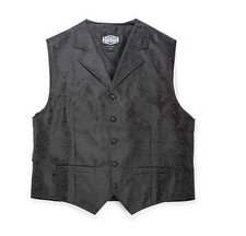 Old Style Weste Paisley Western Cowboy Hochzeit Kellner schwarz silber bordeaux