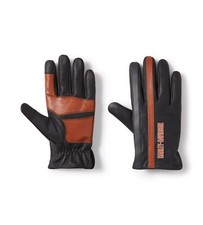 Harley-Davidson Legacy Perforated Leder Handschuhe Gr. XL - Schwarz Orange