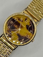 Conda Quarz Uhr Goldplated Leopard Zifferblatt Stretch Armband Vintage