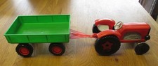 Plastik Traktor+Anhänger, Made in Germany NP (Norddeutsche Plastik) 60er Jahre