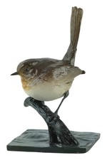 Bronzeskulptur eines Rotkehlchen Wiener Stil nach Franz Bergmann