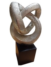 Casablanca Abstrakter Knoten Dekofigur Glas Silber 28cm Modern Deko