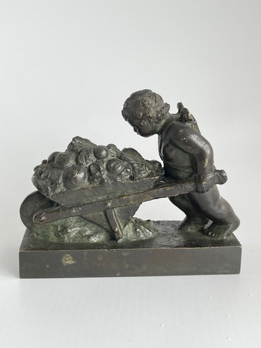 Bronze sculptur figur putto - bronze,