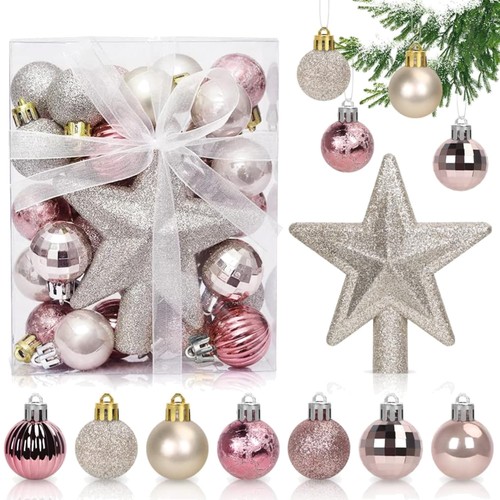 Weihnachtskugeln rosa st - weihnachtskugeln, rosa,