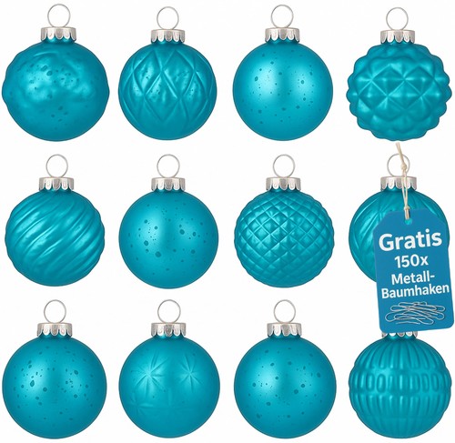 Weihnachtskugeln 12er set glas - 12er,