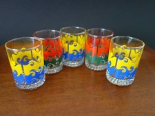 5 Schnapsgläser bunt 70er Jahre, Space Age,