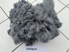 200g Kammzug Vlies Stahlgrau