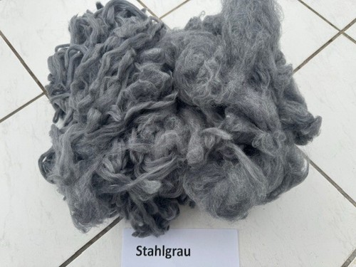 200g kammzug vlies stahlgrau - kammzug,