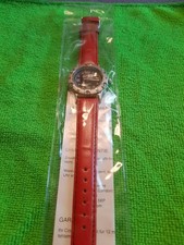 Coca-Cola Armbanduhr, Rotes Lederband,gebraucht, neue Batterie