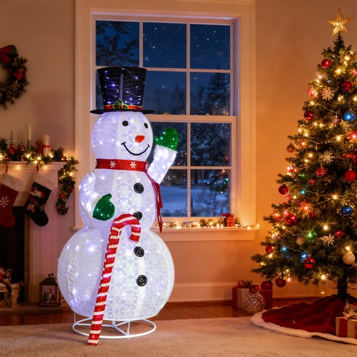 172cm weiß led schneemann mit - weiß,
