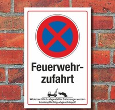 Schild Halteverbot Parkverbot Feuerwehrzufahrt Rettungsfahrzeuge Alu-Verbund