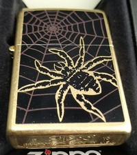 Zippo SPIDER IN WEB Golddust/Streetgold vergoldet