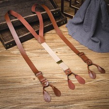 Neu Vintage Leder Hosenträger