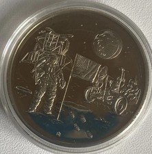 Apollo 11 Gedenkmedaille „Eroberung des Weltraums“ mit Echtheitszertifikat (Göde