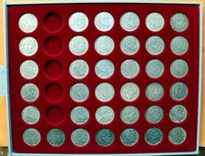 3. Reich 5 Mark Hindenburg  Komplettsammlung 1935/39, 37 Münzen Silber