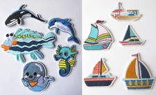 5x Bügelbild Aufnäher Wal