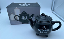 Teekanne Deckel Hexenkessel Gothic Witchcraft Magie Tasse Witchy Hexe Kanne Neu
