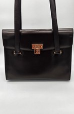 Escada Vintage Leder Handtasche Ledertasche Retro Damentasche Schultertasche