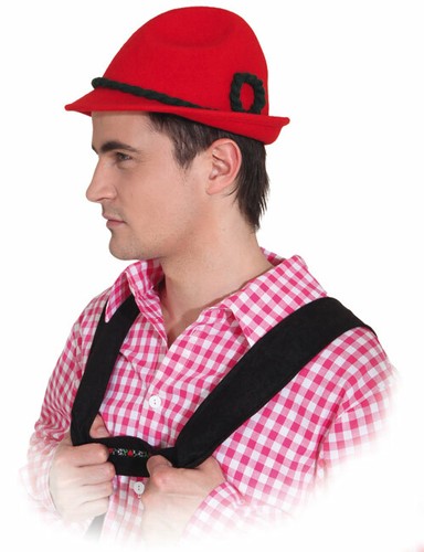 Trachtenhut wollfilz rot seppl - trachtenhut,