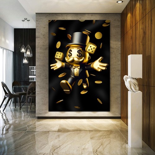 Wandbild monopoly man - monopoly, golden