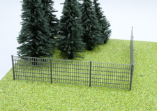 H0 Stahlmattenzaun, Industriezaun, Metallzaun - Anthrazit - Gesamtlänge 100 cm