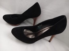 High Heels/ Pumps, schwarzer Samt mit Holzabsatz von Sweet Day, Gr. 39, gebrauc.