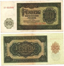 Deutsche Notenbank  50 Mark    gebrauchter Geldschein aus  1948