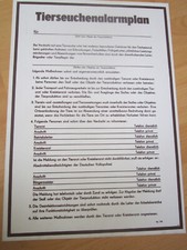 ALTES SCHILD:  "TIERSEUCHENALARMPLAN"    DDR - LPG - TIERZUCHT