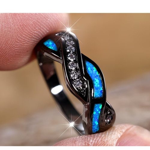 Jewerly ring versilbert - ring, blauer