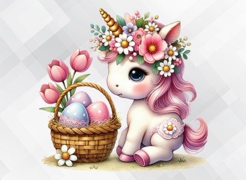 Blumen einhorn ostern wand - ostern,