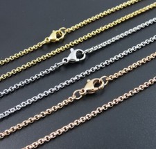 Rolokette Erbskette 1-3 mm Edelstahl 30 - 120 cm Halskette Anhänger Damen Herren