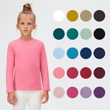 Kinder Basic Langarm Shirt 100 % Baumwolle Regular Longsleeve Jungen Mädchen