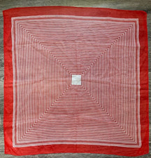 Tuch, Halstuch, ca. 92x88 cm, rot-weiß, fast neu, hauchfein, transparent