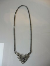 schöne, alte Kette , Collier  ,  925 Silber mit Ametysten und Markasit  !