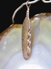 Anhänger Silber 925 Feder Hopi Indianer 5 cm Kraftamulett 80er top