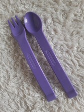 Tupperware TupperCare Kinderbesteck Lila Lernbesteck Gabel Löffel