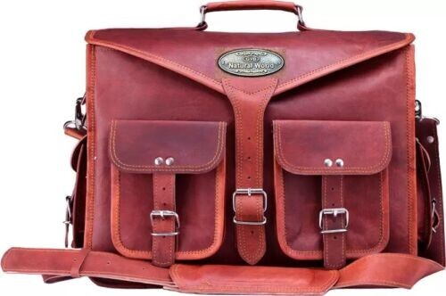 Herren leder messenger - 18",