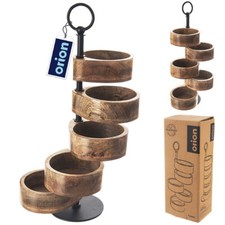 Servierständer Servierplatte Holzetagere Etagere aus Holz 5-stufig MANGO 44,5 cm