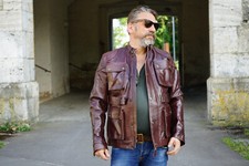 Motorradjacke HERREN Lederjacke New Tiger Motorrad Biker Jacke BRAUN Leder NEU