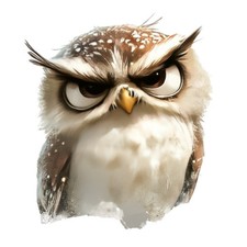 Aquarell lustige Eule Sticker