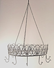 Hängekorb grau sehr stabil blumenampel metall korb adventskranz hängetablett Ø47