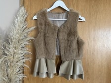 Damen kunstfell weste mit - kunstfell,