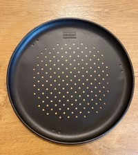 Zenker Pizzablech gelocht 32cm Backblech antihaft Flammkuchen Pizza rund schwarz