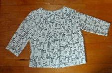 Damen Bluse OPUS  40 M L Weiß Schwarz Gesichter Falesha Linear Kellerfalte Mode