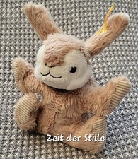 STEIFF 281273 Floppy Hoppel Hase liegend 16cm Beige Knopf & Fahne Granulat *