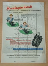 Werbeblatt Wanderer-Werke Siegmar-Schönau b. Chemnitz Addiermaschine Continental
